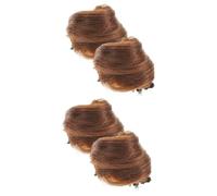 BESPORTBLE 4 pcs Cat Ear Bun Hairpiece Claw Clip Hair Bun Extension for Women Volume Adding Chignon Hairpieces for Cosplay Prom Date Office Party Wedding Hairstyles