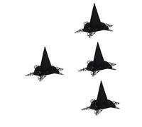 BESPORTBLE 4 Pcs Clothes for Pets Small Pet Hat Pet Cosplay Witch Halloween Ornaments Halloween Dog Suit Pet Headdress Decorative Pet Decor Witch Costume Black Cat Decor Non-woven Fabric