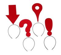 BESPORTBLE 4 Pcs Halloween Headband Set with Red Arrow, Question Mark, Exclamation and Location Symbol Hairbands for Women Carnival Party Holiday Accessories