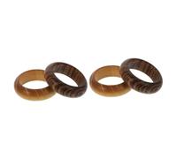 BESPORTBLE 4 pcs Wooden Finger Rings Set Vintage Decorative Craft Rings Lightweight All Matched for Women Simple Elegant Style