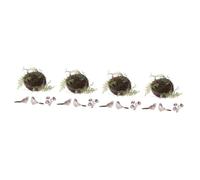 BESPORTBLE 4 Sets Bird Nest Rustic Spelt Flakes Rain Easter Bird Artificial Eggs Handmade Bird Protection Artificial Bird Protection Wedding Photo Birds Bird Eggs Decorate Bird House Rattan