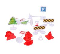 BESPORTBLE 4 Sets Miniature Traffic Sign for Interactive Road Block Signs for Imaginative Play Educational City Learning Lightweight and Compact