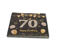 BESPORTBLE 40pcs 70th Birthday Paper Napkins Women 70th Birthday Decorations Cheers to 70 Cocktail Napkins 70 Years Old Black