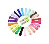 BESPORTBLE 40pcs Boutique Hair Barrettes No Slip Metal Clips Grosgrain Ribbon Lined Half Wrapped Clips for Boy Girl Hair Accessories Mix Colors