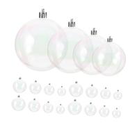 BESPORTBLE 40PCS Clear Plastic Fillable Christmas Baubles Iridescent Hanging Ornaments for Xmas Tree Assorted DIY Holiday Wedding Party Decorations