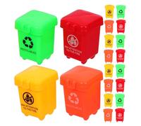 BESPORTBLE 40PCS Mini Trash Can Realistic Miniature Recycling Bin for Pretend Play and Role Play Space-saving Plastic Garbage Bins for Playroom Organization and Montessori Learning Party