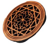 BESPORTBLE 41-Inch Acoustic Guitar Soundhole Cover Wooden Feedback Blocker for Folk and Electric Guitars with Dark Geometric Pattern for Practice and Performance