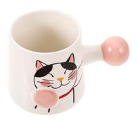 BESPORTBLE 450ml Ceramic Cat Appearance Water Cup Creative Lovely Drinking Mug Comfortable to Touch for Home and Bar Use
