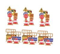BESPORTBLE 45pcs Mini Traffic Road Signs for Plastic Construction Barricades Traffic Cones Crosswalk Signals Educational Playset for Cognitive Skill Development and Imaginative Pretend Play