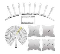 BESPORTBLE 47pcs Guitar Measuring Tool Set with T Shaped Ruler String Height Ruler Radian Rule Essential Guitar Repairing Tools for Luthiers and Instrument Maintenance Includes Storage Bag