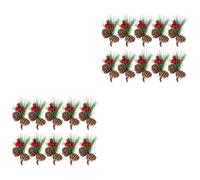 BESPORTBLE 48 Pcs Christmas Garland Accessory Green Pvc Pine Cone