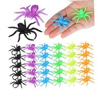 BESPORTBLE 48 Pcs Halloween Stretchy Spiders for Soft Elastic Tpr Mini Fake Spiders in Colors Flexible Prank for Boys Halloween Party Favors and Goody Bag Fillers