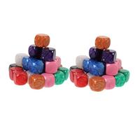 BESPORTBLE 48 Pcs Six Sided Blank Acrylic Dice for DIY Craft Projects Smooth Rounded Corners Safe Game Tokens Colorful Pearlescent Design