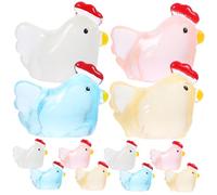 BESPORTBLE 48pcs Miniature Resin Chick Figurines Cute Tiny Animal Statues Garden Decorations for Lawn Scene Micro Landscape with White Light Orange Pink Blue Colors