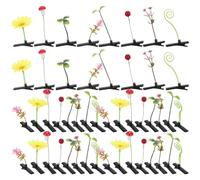 BESPORTBLE 48pcs Sprout Hair Clips Set Featuring Bean Sprout, Mushroom, and Flower Designs, Lightweight Plastic and Iron Material, Comfortable to Wear, for Holidays and Birthdays