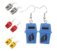 BESPORTBLE 4Pairs Quirky Trash Can Earrings Funny Dangling Earrings for Women Designs and Unique Costume Accessories for Festivals