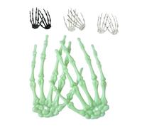 BESPORTBLE 4pairs Severed Skeleton Hands Realistic Articulated Bone Claws for Halloween Hanging Decor for Spooky Parties Haunted Houses Themed Events