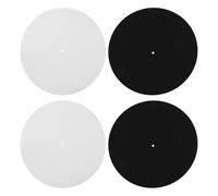 BESPORTBLE 4Pcs 12-Inch Vinyl Record Player Felt Mats Black and White Anti-Static Turntable Slipmats for Djs Musicians and Audio Enthusiasts