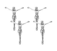BESPORTBLE 4Pcs 5.4Cm Antique Silver Alloy Classic Men’S Solid Cross Pendant DIY Religious Jewelry Components Faith Decoration Accessories for Easter Home Decor