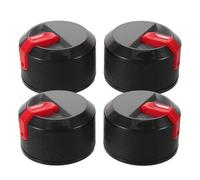 BESPORTBLE 4pcs 58mm Barbecue Grill Switch Knob Replacement for Gas Burners | Reinforced Plastic, round Black Design, Deep Grip Texture, Accurate Flame Control for Backyard Barbecue