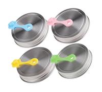 BESPORTBLE 4pcs 70mm Stainless Steel Jar Lids Straw Hole and Leak-Proof Plugs, Reusable Mason Jar Straw Covers, Sealed Can Lids for Kitchen Storage and Drinking