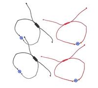 BESPORTBLE 4Pcs Adjustable Braided Evil Eye Bracelet Vintage Blue Eye Woven Rope Anklets for Women Minimalist Jewelry Valentine's Birthday