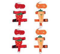 BESPORTBLE 4pcs Adjustable Bunny Harness Leash Set Small Pet Vest for Kittens Puppies Cats Dogs Comfortable Wear-resistant Design for Safe Outdoor Adventures