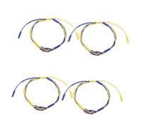 BESPORTBLE 4pcs Adjustable Handmade Ukrainian Braided Bracelets Ethnic Woven Wristbands with Knot Symbolic Design for Women Men Sports Fans Special Celebrations