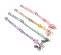 BESPORTBLE 4pcs Adjustable Lace Embroidered Cat Collar with Flower Charms Lightweight Breakaway Neckwear for Female Cats and Kittens Multi-color Violet Mint Pink Yellow for Daily and Holiday