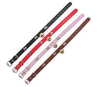 BESPORTBLE 4pcs Adjustable Livestock Collars with Bells Sheep Goat Cow and Horse Collars for Easy Identification