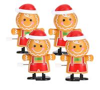 BESPORTBLE 4Pcs Adorable Wind Up Gingerbread Man for Fun Christmas Playthings Creative Clockwork to Enhance Parent Bonding and Encourage Crawling