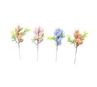 BESPORTBLE 4pcs Artificial Easter Egg Branch Decor Vibrant Simulation Plants for Easter Party Supplies Creative DIY Home Decoration with Colorful Leaves Pink Eggshell Orange Purple