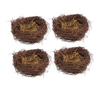 BESPORTBLE 4pcs Artificial Rattan Birds Nest Ornaments for Garden Decoration Photography Props Easter Supplies Simulated Bird Nest for Home and Party Use