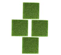 BESPORTBLE 4pcs Artificial Turf Grass Mat for DIY Miniature Gardens Home Decor and Sand Table Projects Faux Lawn for All Seasons for Fairy Worlds and Festival Decorations