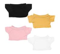 BESPORTBLE 4pcs Bear Doll Clothes: T-Shirt Costume for 20cm Stuffed Animals Replaceable Plush Toy Lovely Outfits Small Clothes for Bear Doll Cosplay Dress-Up