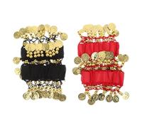 BESPORTBLE 4pcs Belly Dance Jewelry for Women Ankle and Wrist Bracelets Dance Accessories for Stage Performance and Party Decoration