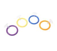 BESPORTBLE 4pcs Betta Fish Training Circles Suction Cups Aquarium Exercise Hoops for Betta Fish Enrichment Interactive Floating Rings in 4 Colors