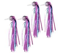BESPORTBLE 4pcs Bicycle Tassel Ribbons Handlebar Streamers Easy Attach Bike Accessories for Boys Scooters Tricycles Colorful Fun Ride Enhancer for Parties and Everyday Use
