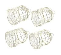 BESPORTBLE 4pcs Bird Cage Feeder Bird Feeders for Outdoors Bird Cages Bird Feeder Hanging Cage Shaped Bird Feeder Hanging Bird Feeder Hollow Bird Feeding Basket Bird Supply Golden Iron