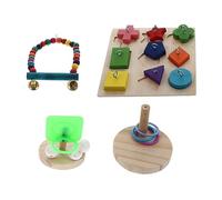 BESPORTBLE 4pcs Bird Trick Toy Set Interactive Parrot Toy for Intelligence Training Tabletop Basketball Fun Engaging Pet Activity for Exercise and Mental Development
