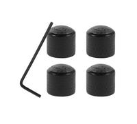 BESPORTBLE 4pcs Black Metal Electric Guitar Knobs with Indicator Holes, Bass Replacement Volume and Tone Control Knobs for Jazz and Electric Guitar Accessories with Wrench