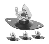 BESPORTBLE 4pcs Black Metal Oval Guitar Jack Socket Plates Recessed Design for Electric Guitars Fit Ensuring Secure Connection and True Sound Transmission for Professional Use