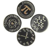 BESPORTBLE 4pcs Black round Enamel Brooches Lapel Pins for Sweaters and Hats, Decorative Alloy Pins with Firm Fixation, for Clothes Decoration and Sharing with Family or Friends