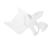 BESPORTBLE 4pcs Blank White Masks for Halloween DIY Craft Fox and Rabbit Unpainted PVC Masks for Cosplay Parties and Theatrical Performances