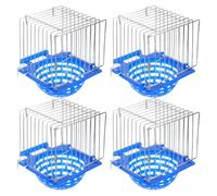 BESPORTBLE 4pcs Blue Bird Breeding Nest Box with Coconut Fiber | Plastic and Iron Wire Build, Enclosed Modern Style, Ventilation Holes, Easy Cage Install