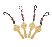 BESPORTBLE 4pcs Brass Horse Keychain Chinese Year Luck Charm Feng Shui Key Ring Pendant for Car Keys Home Decor Zodiac Animal Blessings