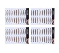 BESPORTBLE 4pcs Brown 6d Eyebrow Transfer Stickers, Water Transfer Paper Temporary Brow Tattoos, Not Easy to Fall or Fade, Natural Hair-like Arch and Gentle Curve Shape