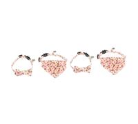 BESPORTBLE 4pcs Cat Bow Collar Triangle Scarf for Parties and Festivals Cute Kitten Accessories for Photo Props Cozy and Breathable Design Floral Pattern