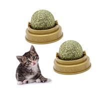 BESPORTBLE 4pcs Cat Digestion Promoter Cat Treats Mint Ball Interactive Cat Toys Cats on Cat Nipp Toys Cat Licker Wall Stick-on Ball Toy Kitten Teething Toys Cat Snacks Green
