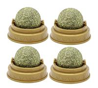 BESPORTBLE 4pcs Cat Licking Toys Natural Catnip Mint Flavor Rotating Puzzle for Indoor Cats Wall Stick Design for Health and Support
